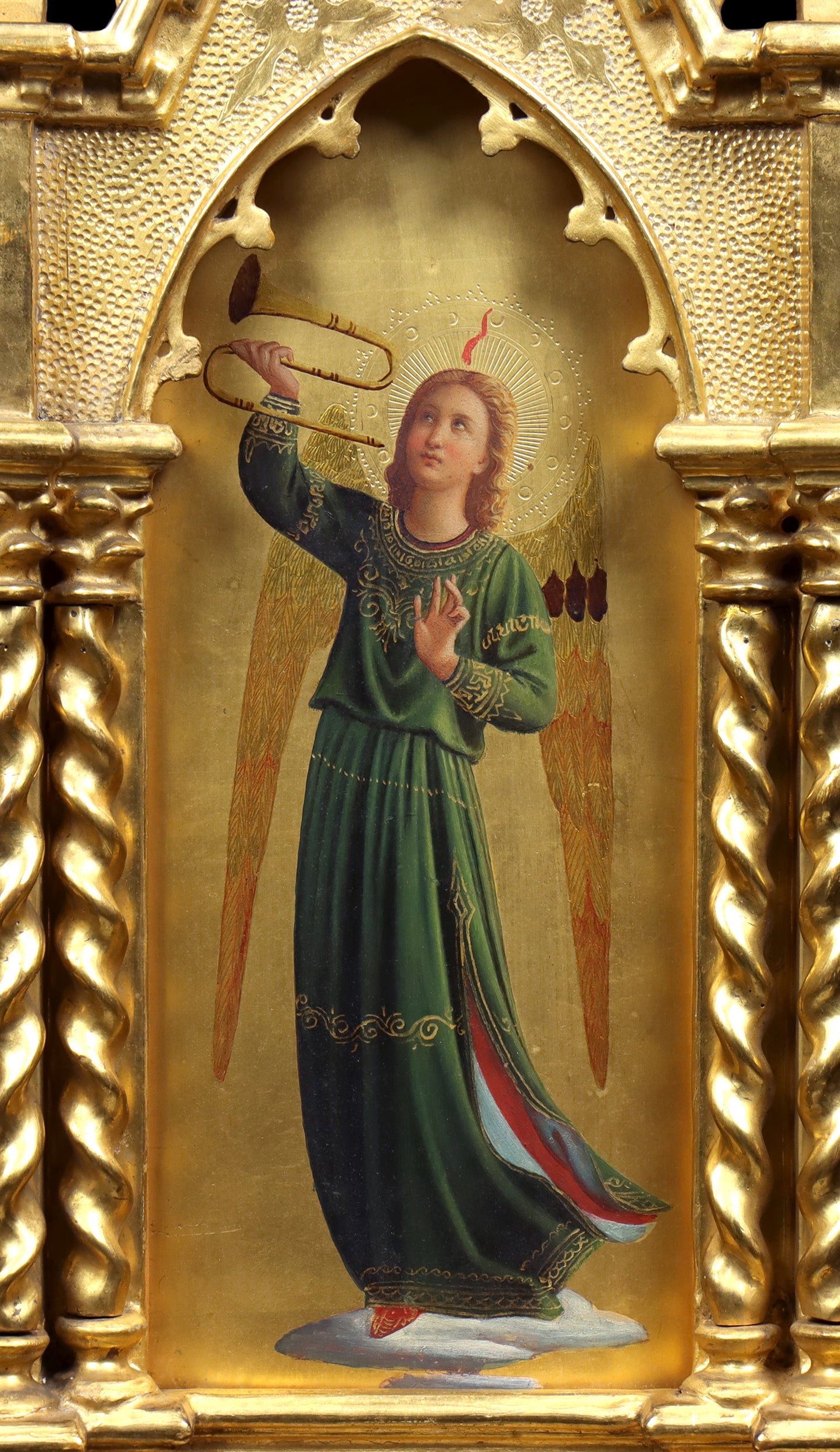 Pair of Painted Gothic Florentine Angels