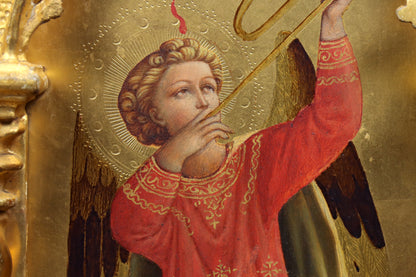 Pair of Painted Gothic Florentine Angels