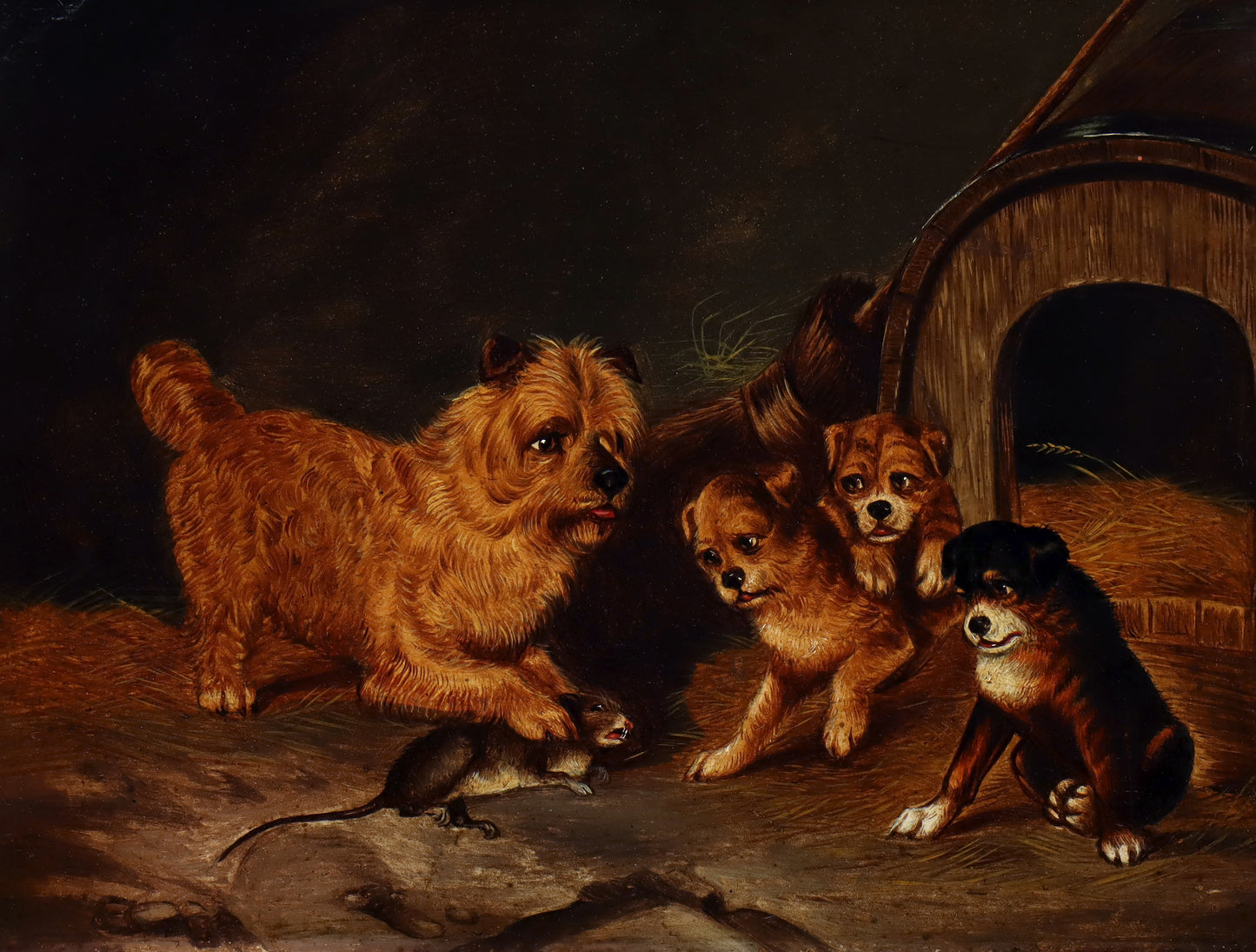 Painting of Terriers Ratting