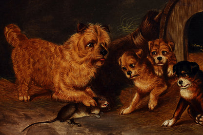 Painting of Terriers Ratting
