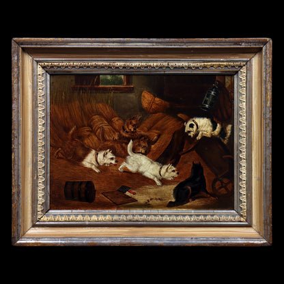 Painting of Terriers Ratting