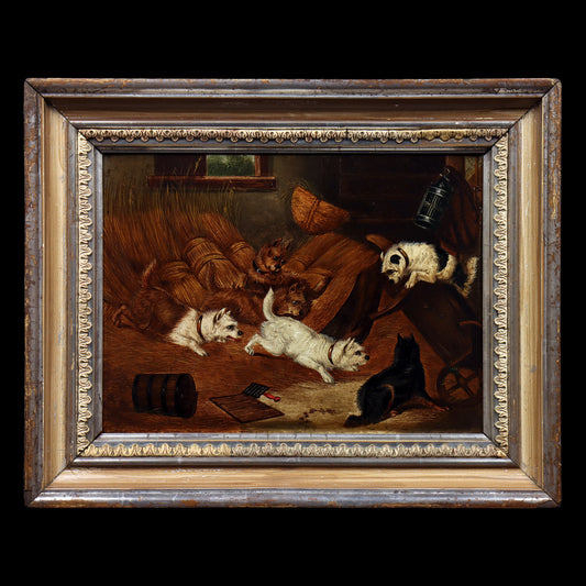 Painting of Terriers Ratting