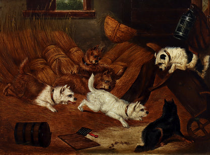 Painting of Terriers Ratting