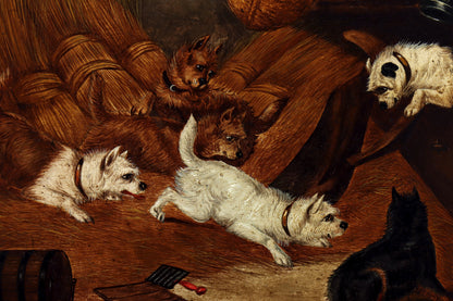 Painting of Terriers Ratting