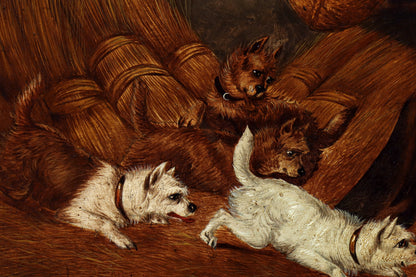 Painting of Terriers Ratting