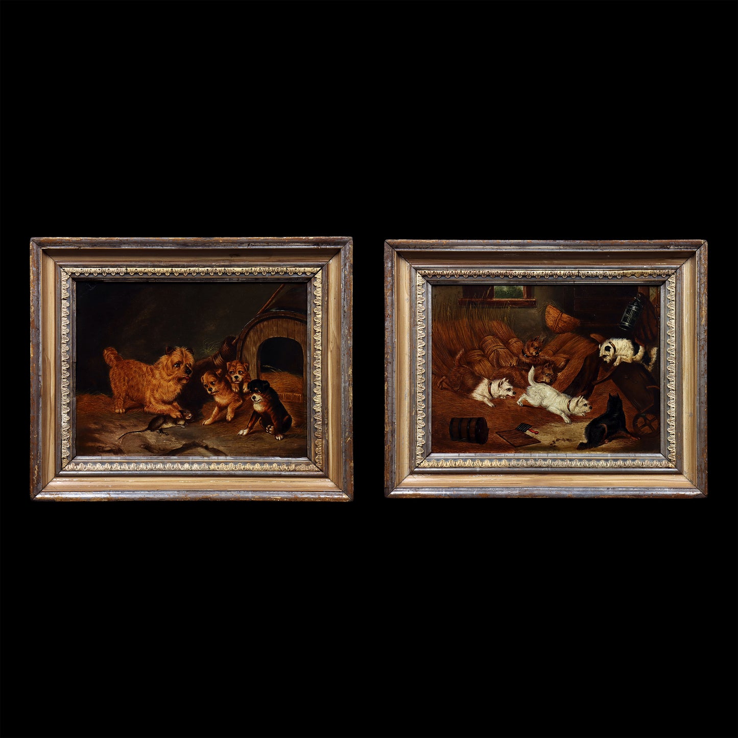 Painting of Terriers Ratting