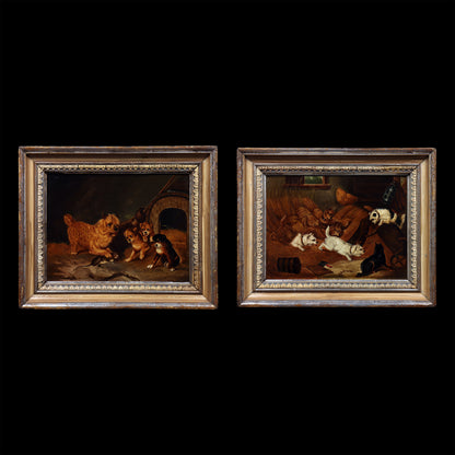 Painting of Terriers Ratting